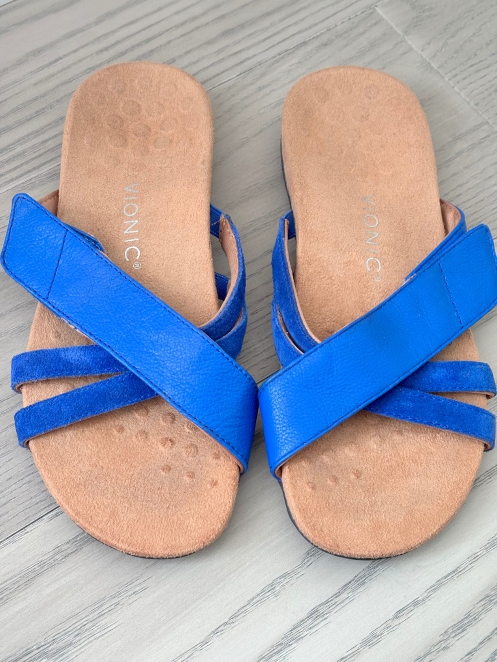 Vionic Zarie Classic Blue Adjustable Sandals Women’s Size 9